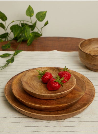 Buy Set Of 3 Wooden Plates in UAE