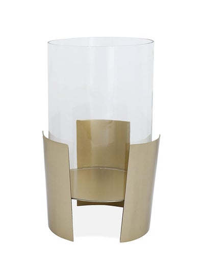 اشتري Beth Candle Holder, Gold & Clear - 14x23 cm في الامارات