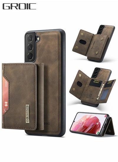 Buy Samsung Galaxy S23 Plus 2 in 1 Clutch Wallet Phone Cover, Vintage Slim Leather Case Magnetic Detachable Tri-Fold Wallet Shell, S23+ 6.6" Leather Case with Card Holder Pocket Slim Case in UAE