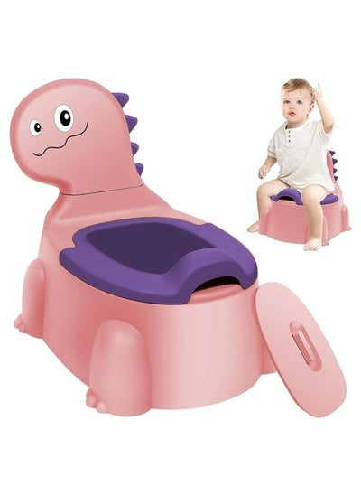 Buy Potty Toilet Potties, Training Chair Baby Kid Boys Girls Toddler Dinosaur Urinal Pot with Lid Back for Children 1-6 Year Old Childrens Infant (Pink) in Saudi Arabia