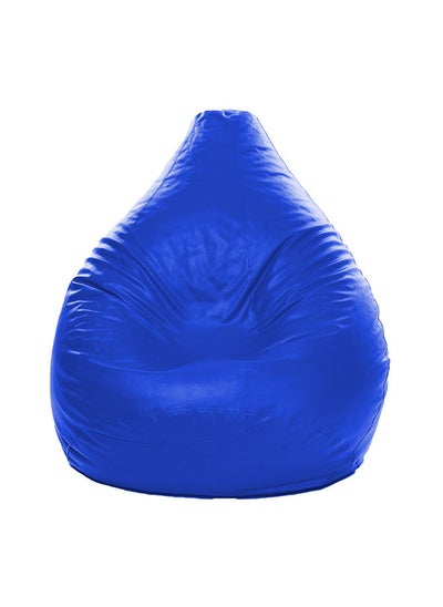 Buy XXL Faux Leather Multi-Purpose Bean Bag With Polystyrene Filling Royal Blue in UAE