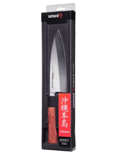 Buy Samura Okinawa Deba Knife 6.7"/170mm Single-Edged Blade in UAE