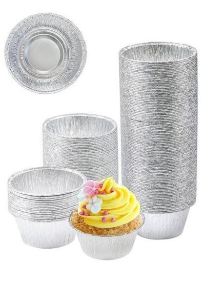 Buy 25Pcs Silver Color Round Shaped Egg Tart Mold Household Baking and Pastry Tools ,Cupcake Mold in Egypt