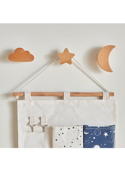 Buy Natura 3-Piece Wooden Constellation Wall Hook Set 9 x 5 cm in UAE