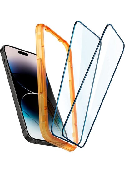 اشتري GLAStR Align Master iPhone 14 Pro Screen Protector with Auto Alignment Technology - Full Cover [2 Pack] في الامارات