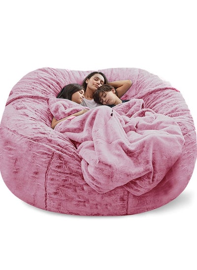 Buy Bean Bag Chairs, Giant Bean Bag Chair for Adults, 6ft Big Bean Bag Cover Comfy Bean Bag Bed (No Filler, Cover only) Fluffy Lazy Sofa (Snow Red, 6ft(150*75cm)) in UAE