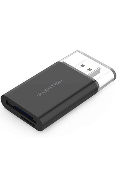 اشتري قارئ بطاقات SD 4.0 عالي السرعة USB 3.0 مهايئ بطاقة ذاكرة بفتحتين للبطاقات المتوافقة مع MacBook Surface Book Pro Chromebook أسود أكثر في السعودية