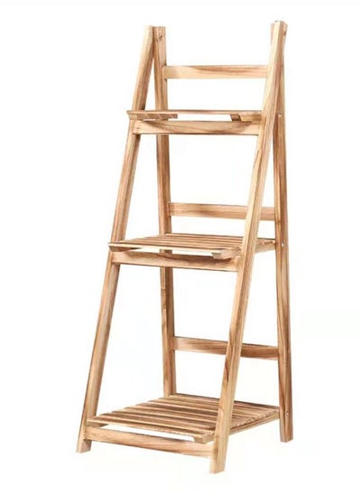 اشتري LINGWEI Folding Plant Stand Shelves 3 Tier Beige في الامارات