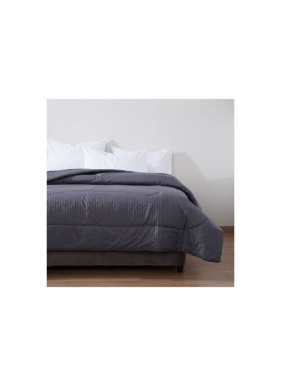 Buy Stria Roll Comforter 220x240cm - Charcoal in UAE