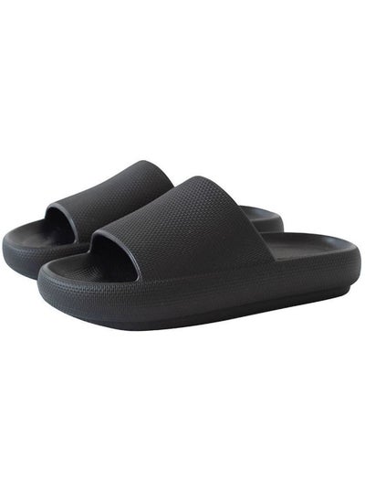 Buy Non-Slip Quick-drying Thickened Slippers For Home Indoor Black in UAE