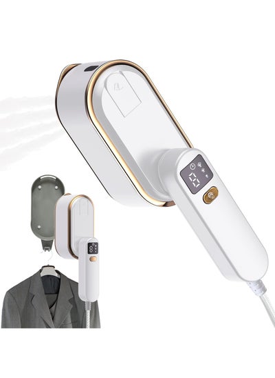 Buy Travel Iron Clothes Steamer, 2 in 1 Portable Handheld Garment Wrinkle Remover, Foldable, 3 Steam Levels, 10S Fast Heat-Up, 150ML Water Tank, LCD Screen, Ideal for Travel, Home, Office in Saudi Arabia