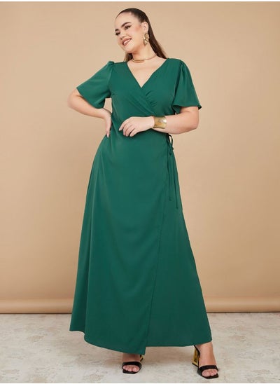 Buy Satin Wrap Maxi Dress in Saudi Arabia