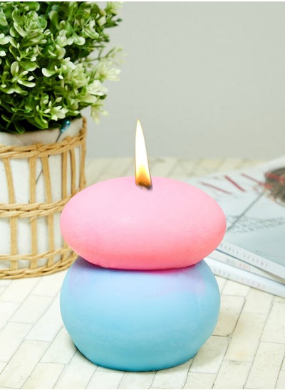 اشتري Pink & Blue Neon Pebble Candle في الامارات