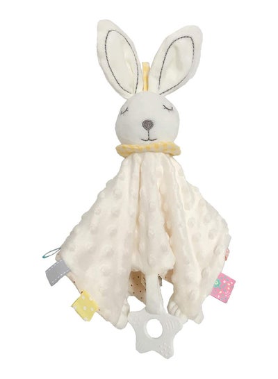 اشتري Baby Security Blanket with Tags Soft Plush Stuffed Animal Toys Lovey Soothing Sensory Toy Minky Dot Fabric Cuddle Snuggle Blanket - White Bunny في الامارات