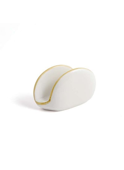 اشتري Ivory Porcelain Mocha Napkin Holder 12x8.5 cm في الامارات