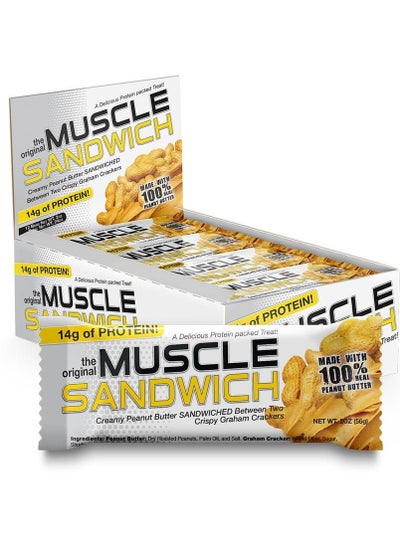 Buy Muscle Sandwich Creamy Peanut Butter Sandwich 56g Pack of 12 in UAE