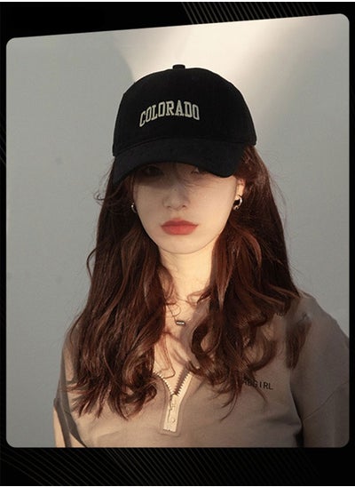 Buy Korean Version Versatile Women Breathable Baseball Cap Spring Summer Autumn Adjustable Sun Protection Peaked Cap Suitable for Daily Outdoor Sports Black in Saudi Arabia