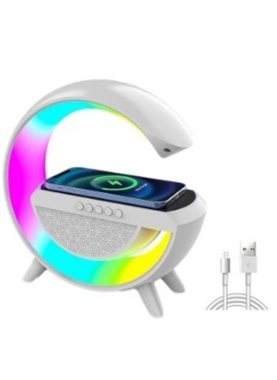 Buy Multi-Functional RGB Night Light and Charging Station Smart Desk Lamp Bluetooth Speaker Wireless Phone Charger Advanced Colorful Light for Bedroom Office Work in Saudi Arabia