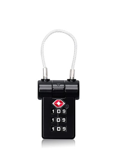 Buy 2 Pcs TSA Luggage Locks, 3 Digit Combination Padlock for Suitcase Zipper, TSA Luggage Password Lock for Travel Suitcases Luggage Bag Case (Black) in Saudi Arabia