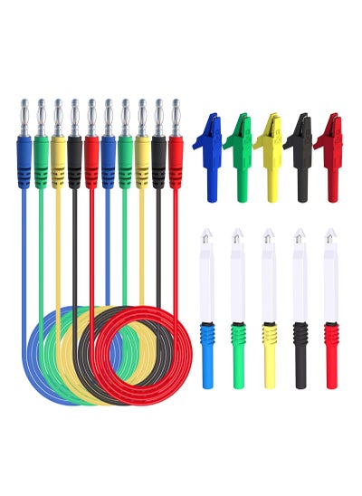 اشتري Circuit Testers, Banana to Banana Plug Test Leads Kit, with Alligator Clips Insulation Wire Piercing Probes, for Multimeter Automotive Diagnostic Testing, 4mm في الامارات