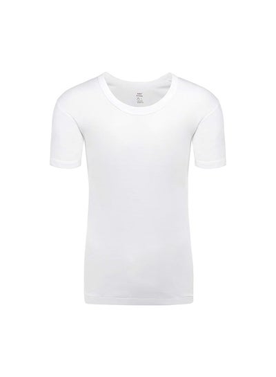 Buy LUX Premium Men's Round Neck T-Shirt – [Pack of 3] White, Super Combed Pure Cotton T-Shirt for Men, Comfortable Fit, Breathable Fabric, Machine Washable, Close-To-Body Fit, Lightweight in UAE