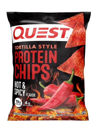 Buy Quest Tortilla Chips Hot & Spicy (32g Pack of 8) in UAE