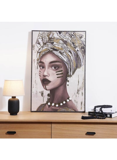 Buy Elegance Lady Canvas Framed Wall Art 60x90cm- Multicolor in UAE