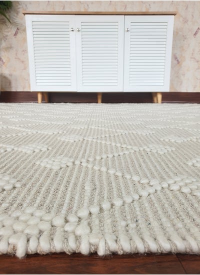 Buy Handmade woven rug area rug for bedroom livig room carpet Woven rug natural and white color rug srn-005 in UAE