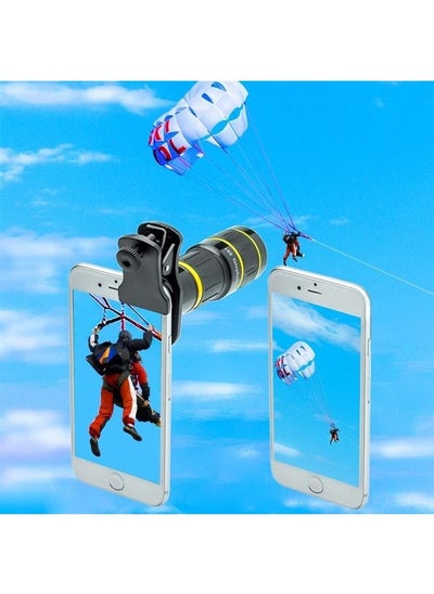 Buy Cell Phone Camera Lens with Tripod+ Shutter Remote,6 in 1 18x Telephoto Zoom Lens/Wide Angle/Macro/Fisheye/Kaleidoscope/CPL, Clip-On lense Compatible for iPhone X 8 7 6s Plus, Samsung and More in UAE