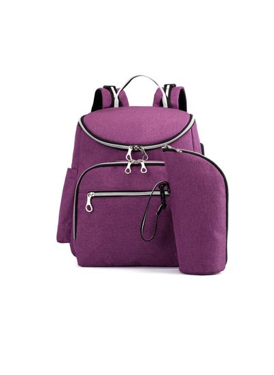 Buy Autumn New Canvas Backpack Female Large Capacity USB Mummy Bag Multi-function Baby Bottle Diaper Backpack in UAE