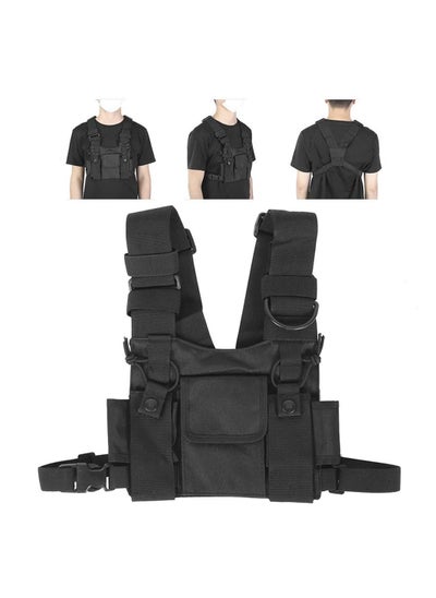 Buy Chest Bag, Chest Bag Shoulder Holster Radio Chest Harness Chest Front Pack Pouch Holster Vest Rig Two Way Radio Walkie Talkie Chest Pack with Front Pack Pouch, Black in Saudi Arabia