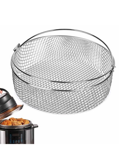 Buy SYOSI Air Fryer Basket, Air Fryer Tray Wire Rack Roasting Basket with Handle, Stainles Steel Replacement Steamer Basket for Air Fryer, Instant Pot, Oven, Steamer (Silver) in UAE