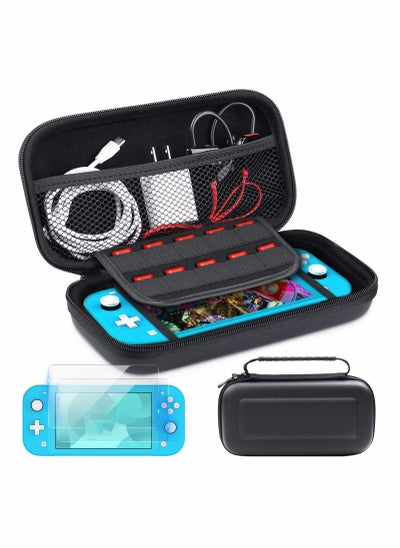 Buy Carrying Case Compatible with Switch Lite, Protective Hard Shell Travel Carrying Convex Case Pouch for Switch Lite Console + 2 Pack Screen Protector in UAE