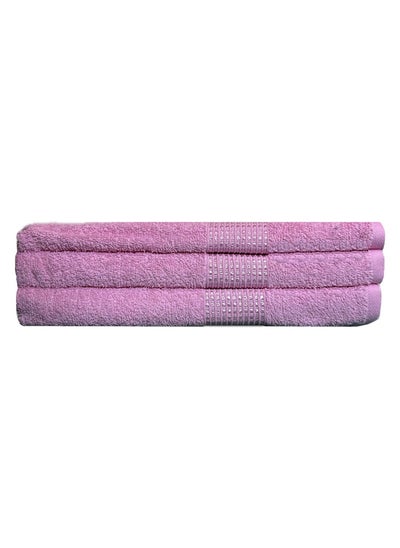 Buy Bath Towels 100% Cotton Ultra Soft, Super Absorbent, Antibacterial Treatment And Dry Quick 430 GSM Terry, Mini Checks, 70 Cm x 140 Cm in UAE