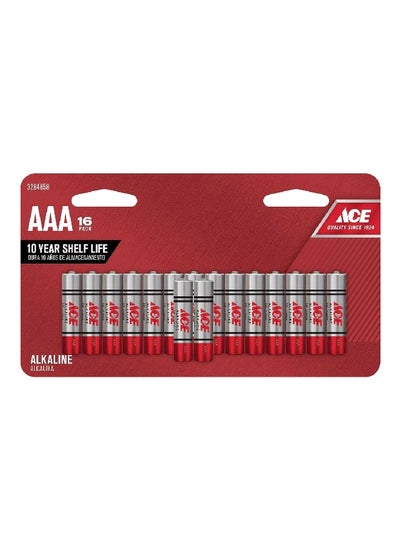 Buy 16-Piece AAA Ultra Alkaline Durable Pencil Batteries Set Silver and Red 10.6 x 18.8 x 2 cm LR03UP-16B in Saudi Arabia