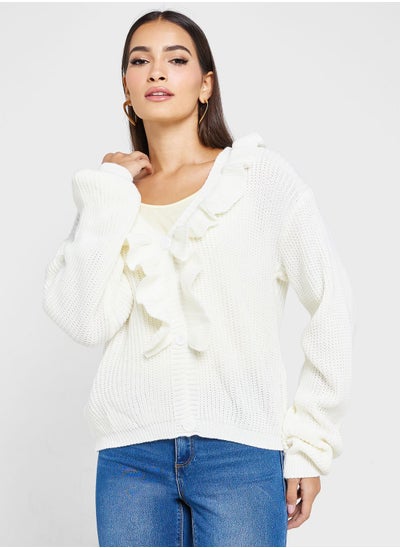 Buy Ruffle Front Cardigan in Saudi Arabia