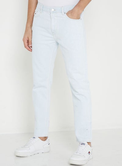 Buy Light Wash Tapered Fit Jeans in UAE
