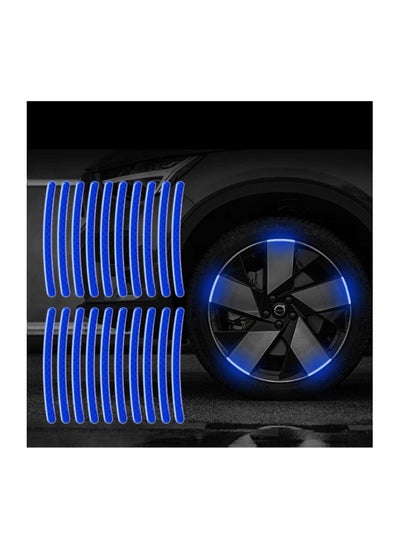 Buy Reflective Car Wheel Rim Stickers, 20pcs Night Safety Warning Car Stickers, Anti-Scratch Reflective Stickers Car Motorcycle Wheel Safety Decorative Car Decals Universal for Car Vehicle Truck in Saudi Arabia