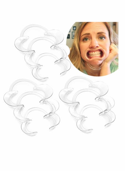Buy Dental Cheek Retractor, 100% BPA-Free C-Shape Autoclavable Mouth Opener Retractors for Dental Cheek Retractor Mouth Opener , Party, Mouthguard Challenge Game (3x Size S, 3x Size M, 3x Size L) (9 Pack) in Saudi Arabia