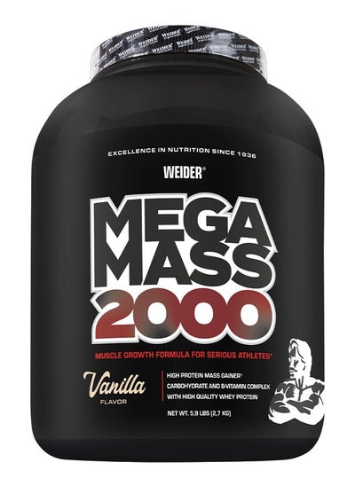 Buy Mega Mass 2000 - 2.7kg Vanilla, High-Calorie Mass Gainer in UAE