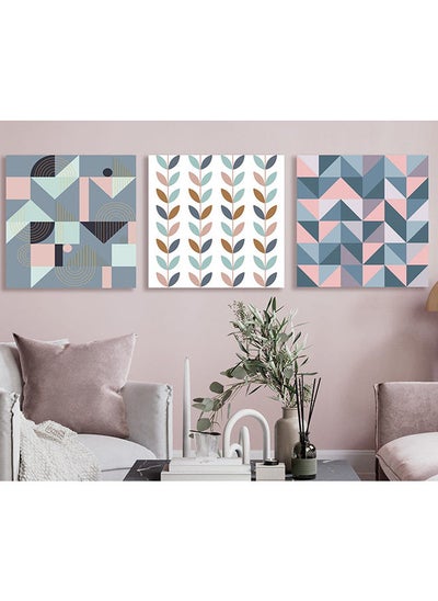 اشتري 3-Piece Lorena Geometrical Canvas 40x40x2cm في الامارات