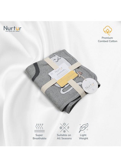 Buy Soft Baby Blankets For Boys And Girls 100% Combed Cotton Lightweight Fleece in Saudi Arabia