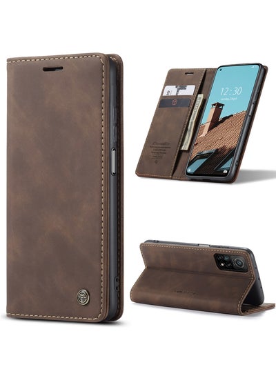 Buy CaseMe Xiaomi Mi 10/10T Pro Case Wallet, for Xiaomi Mi 10/10T Pro Wallet Case Book Folding Flip Folio Case with Magnetic Kickstand Card Slots Protective Cover - Coffee in Egypt