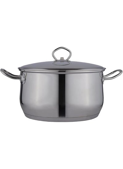 Buy Stainless Steel Casserole Cooking Pot Size 20Cm Silver in Saudi Arabia