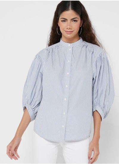 Buy Striped Balloon Sleeve Top in UAE