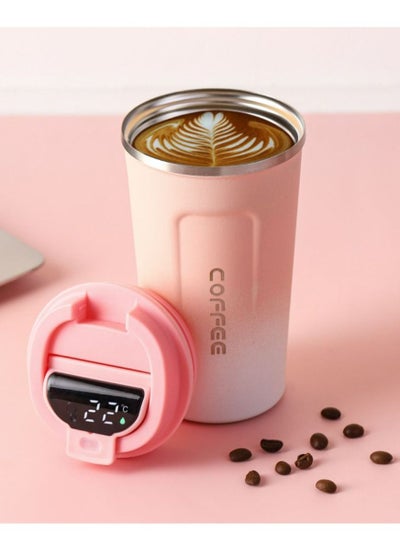 Buy Prime 304 Stainless Steel Coffee Cup Led Temperature Display Double-layer Vacuum Insulation Cup Portable Car Tea Cup in UAE
