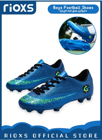 Buy Men's Soccer Shoes Professional Competition Football Boots Training Boy's Outdoor Non-Slip Sneakers For Kids Lightweight Teenagers Adults in Saudi Arabia