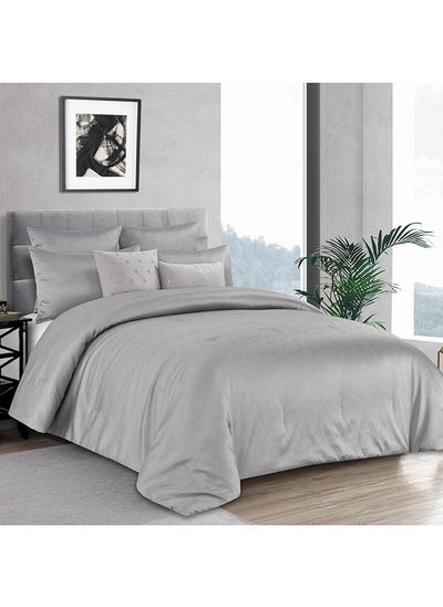 اشتري Milan 7-Piece Comforter Set, Grey - 240x260 cm في الامارات