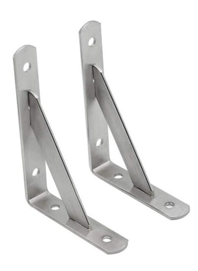 اشتري Shelf Brackets 6 inch, 2pcs Stainless Steel Right Angle Wall Bracket with Detachable Supporting Insert, Corner Support L Brace Joint for Table Bench في الامارات