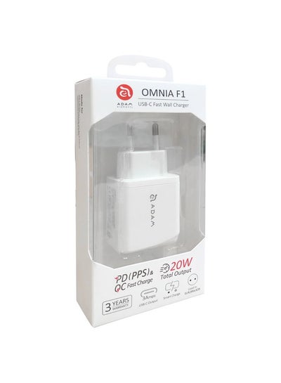 Buy ADAM ELEMENTS OMNIA F1 Fast wall Charger 20W White in Egypt